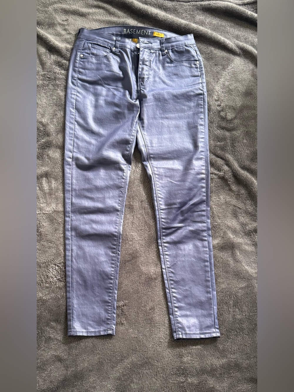 Womens -blue leather looks like-  Skinny pant